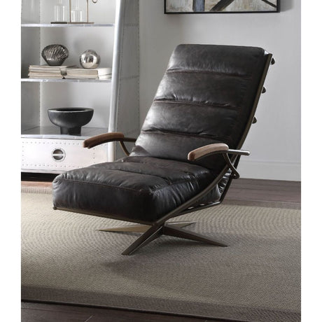 Acme - Ekin Accent Chair W/Swivel 59834 Morocco Top Grain Leather