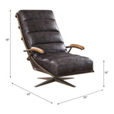 Acme - Ekin Accent Chair W/Swivel 59834 Morocco Top Grain Leather