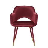 Acme - Applewood Accent Chair 59850 Bordeaux-Red Velvet & Gold Finish