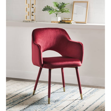 Applewood Accent Chair 59850 Bordeaux - Red Velvet & Gold Finish | Acme - 59850 - Home Elegance USA - 5