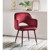 Acme - Applewood Accent Chair 59850 Bordeaux-Red Velvet & Gold Finish