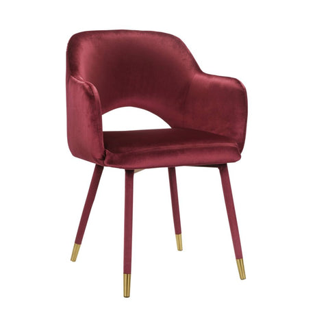 Applewood Accent Chair 59850 Bordeaux - Red Velvet & Gold Finish | Acme - 59850 - Home Elegance USA - 1