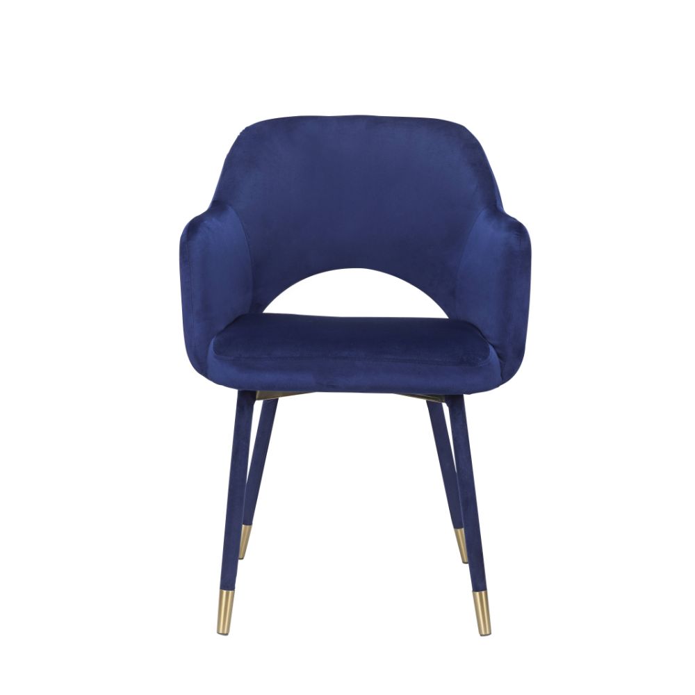 Acme - Applewood Accent Chair 59852 Ocean Blue Velvet & Gold Finish