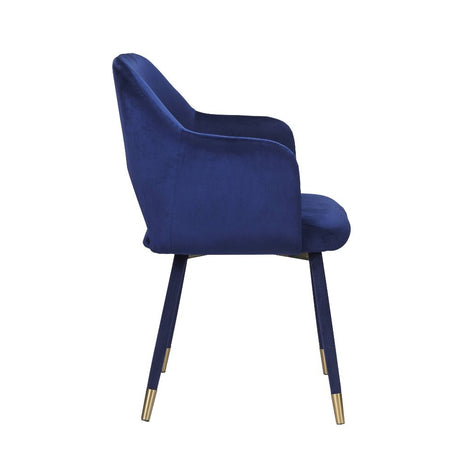 Applewood Accent Chair 59852 Ocean Blue Velvet & Gold Finish | Acme - 59852 - Home Elegance USA - 3