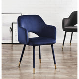 Acme - Applewood Accent Chair 59852 Ocean Blue Velvet & Gold Finish