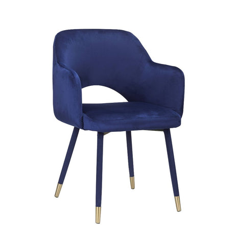 Applewood Accent Chair 59852 Ocean Blue Velvet & Gold Finish | Acme - 59852 - Home Elegance USA - 1