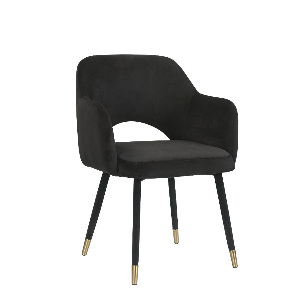 Applewood Accent Chair 59854 Black Velvet & Gold Finish | Acme - 59854 - Home Elegance USA - 1