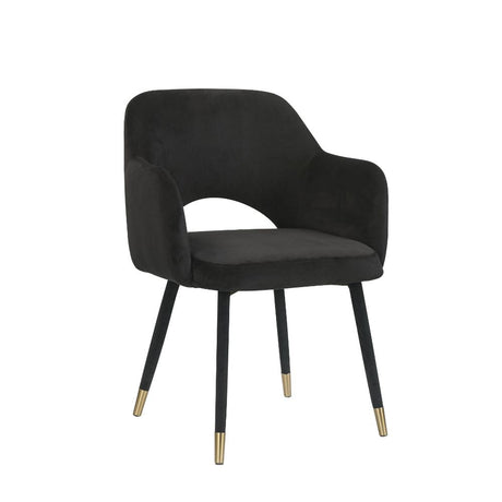 Acme - Applewood Accent Chair 59854 Black Velvet & Gold Finish