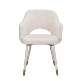 Acme - Applewood Accent Chair 59856 Cream Velvet & Gold Finish