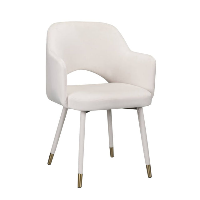Acme - Applewood Accent Chair 59856 Cream Velvet & Gold Finish