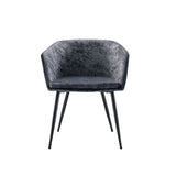 Acme - Taigi 3PC Table & Chair Set 59875 Gray Velvet & Black Finish