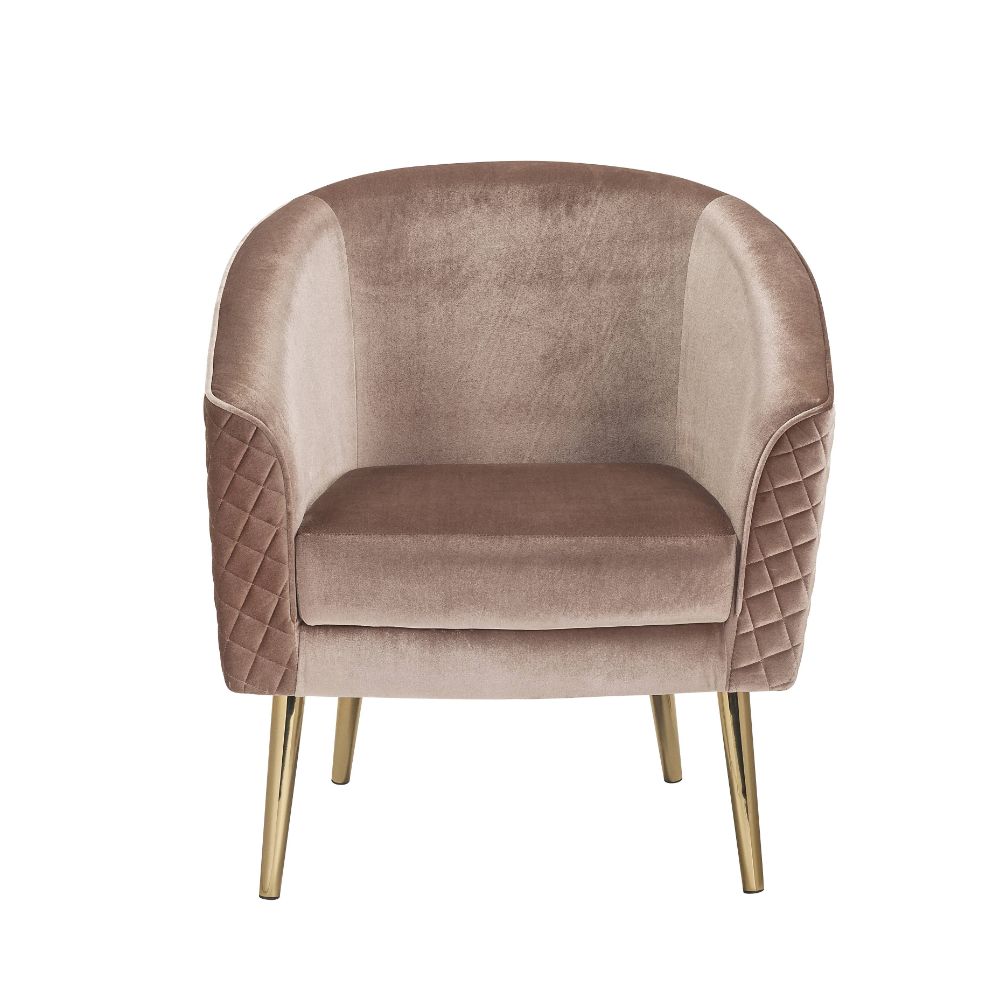 Acme - Benny Accent Chair 59885 Pink Velvet & Gold Finish