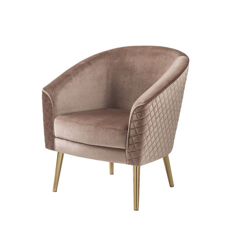 Benny Accent Chair 59885 Pink Velvet & Gold Finish | Acme - 59885 - Home Elegance USA - 1