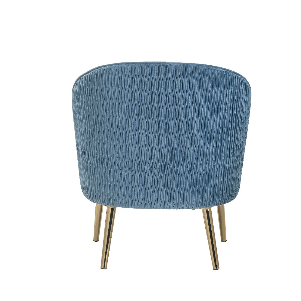 Acme - Benny Accent Chair 59887 Blue Velvet & Gold Finish