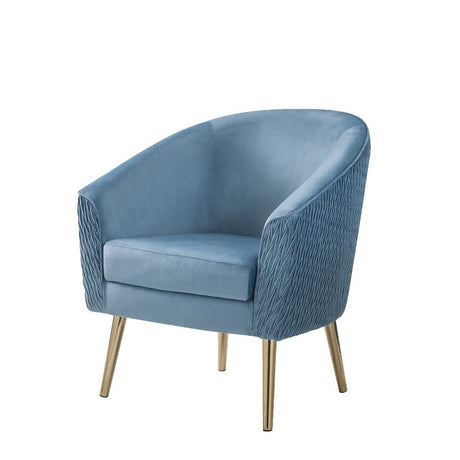 Benny Accent Chair 59887 Blue Velvet & Gold Finish | Acme - 59887 - Home Elegance USA - 1