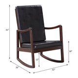 Acme - Raina Rocking Chair 59935 Dark Brown Synthetic Leather & Espresso Finish