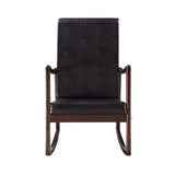 Acme - Raina Rocking Chair 59935 Dark Brown Synthetic Leather & Espresso Finish