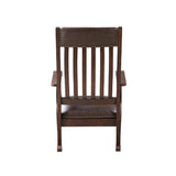 Acme - Raina Rocking Chair 59937 Brown Synthetic Leather & Walnut Finish