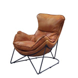 Acme - Thurshan Accent Chair 59945 Aperol Top Grain Leather & Black Finish