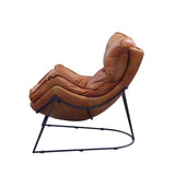 Acme - Thurshan Accent Chair 59945 Aperol Top Grain Leather & Black Finish