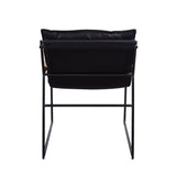 Acme - Luberzo Accent Chair 59946 Distress Espresso Top Grain Leather & Matt Iron Finish