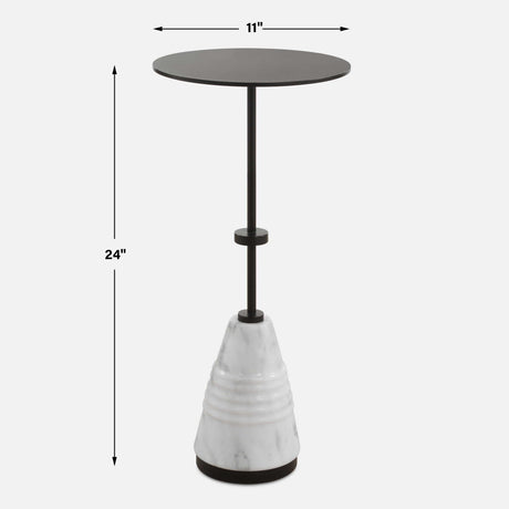 Kincaid Metal Drink Table - White / Black by Uttermost - View 7