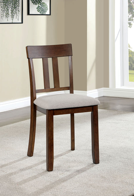 Transitional Style 7pc Dining Table Set 1x Rectangle Table 6x Chairs Padded Seat Cushion Walnut And Beige Finish - sold by Home Elegance USA