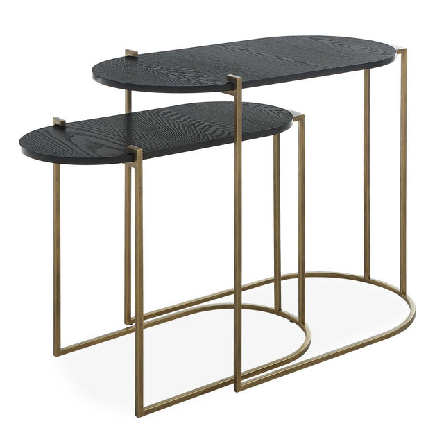 Aztec Wood Nesting Tables (Set of 2) - Dark Brown by Uttermost - View 1