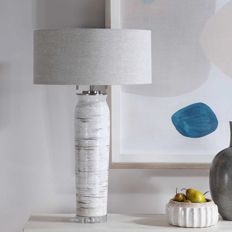 Lenta Table Lamp - White / Silver by Uttermost - View 4