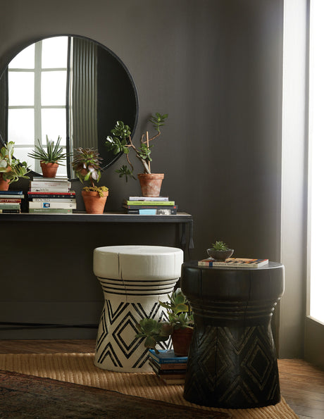 Commerce And Market Carved Stump Side Table - Black by Hooker Furniture - View 4