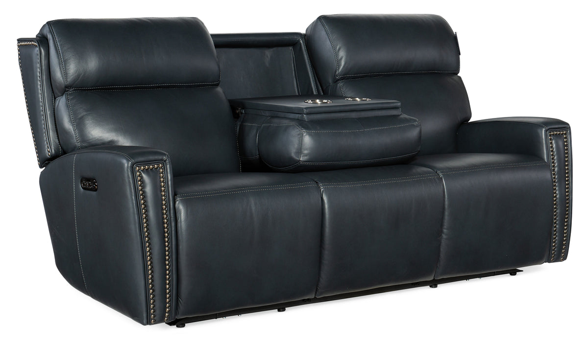 Ruthe Zero Gravity Power Sofa With PH & Hidden Console - Blue by Hooker Furniture - View 5