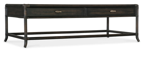Retreat Pole Rattan Coffee Table - Dark Brown / Black by Hooker Furniture - View 1