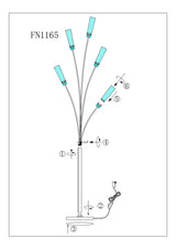 5 Crystal Cylinders Floor Lamp - FN - 1165 - image - 3