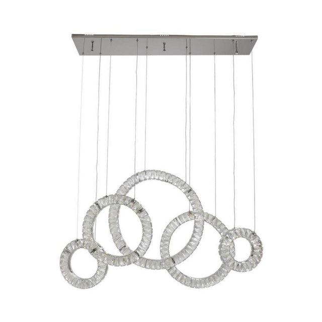 5 Hoop Crystal Progression Chandelier // Chrome - CH - 620 - image - 1