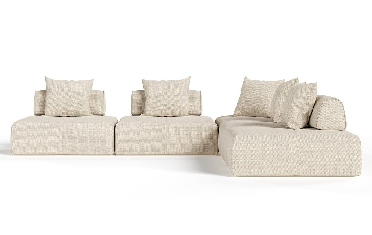 Mondo - Modern Modular Beige Fabric Sectional Sofa-5-Piece Sectional - View Image 1