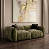 Siegal - Modern Olive Green Fabric Loveseat Sofa - View Image 1