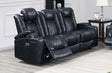 Modern Contemporary Style Power Reclining Sofa 1pc Adjustable Headrest Storage Sofa Cup Holder Ink Blue Finish Primary Living Room Furniture