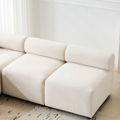Evelyn 83 in.4-Piece L Shaped Modular Free Combination Sectional Chenille Sofa Couch for Living Rooms - sold by Home Elegance USA