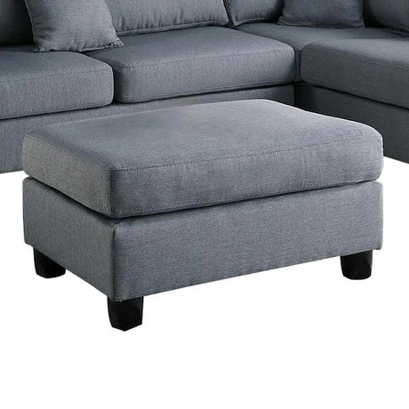 Grey Color 3pcs Sectional Living Room Furniture Reversible Chaise Sofa And Ottoman Polyfiber Linen Like Fabric Cushion Couch - sold by Home Elegance USA