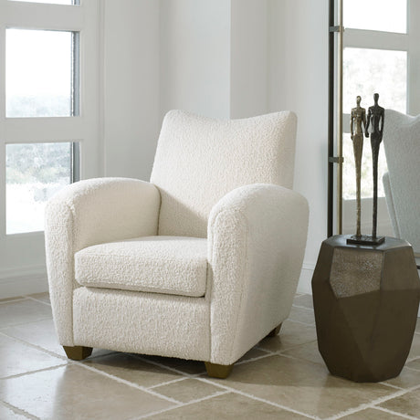 Teddy Shearling Accent Chair - White by Uttermost - View 2