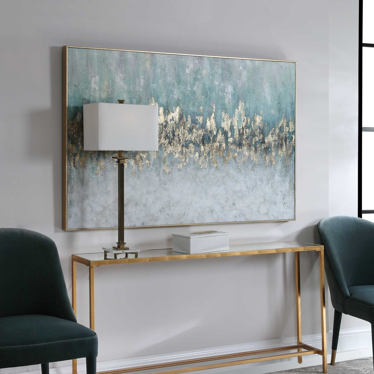 Divide Hand Painted Art - Blue / Beige by Uttermost - View 3