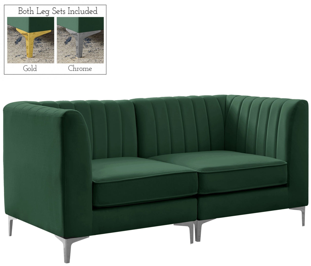 Alina - Modular Sectional - Green - Fabric - 604Green - S67 - Home Elegance USA - 5