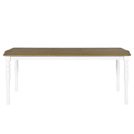 7-Piece Dining Table Set, 60inch to 78inch Extendable Wood Dining Table with Removable Leaf, Kitchen Table Set with 6 Upholstered Side Chair, Dining Table Set for 6 - sold by Home Elegance USA