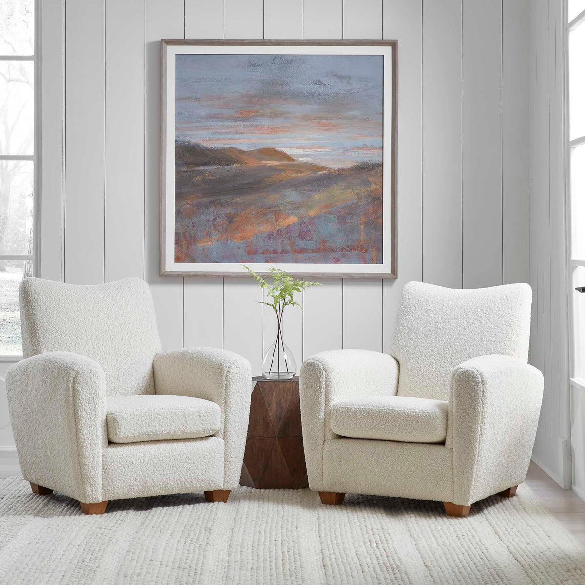 Dawn On The Hills Framed Print - Purple / Light Brown by Uttermost - View 2