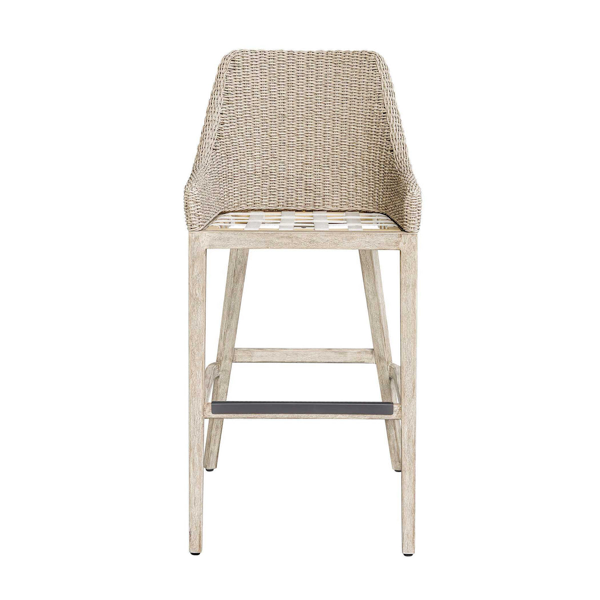 Paloma Outdoor Wicker Bar Stool Gray / White - Light Brown / White by Uttermost - View 8