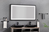 60in. W x 36in. H Oversized Rectangular Black Framed LED Mirror Anti - Fog Dimmable Wall Mount Bathroom Vanity Mirror Wall Mirror Kit For Gym And Dance Studio 36X 60 - W1272103521 - image - 11