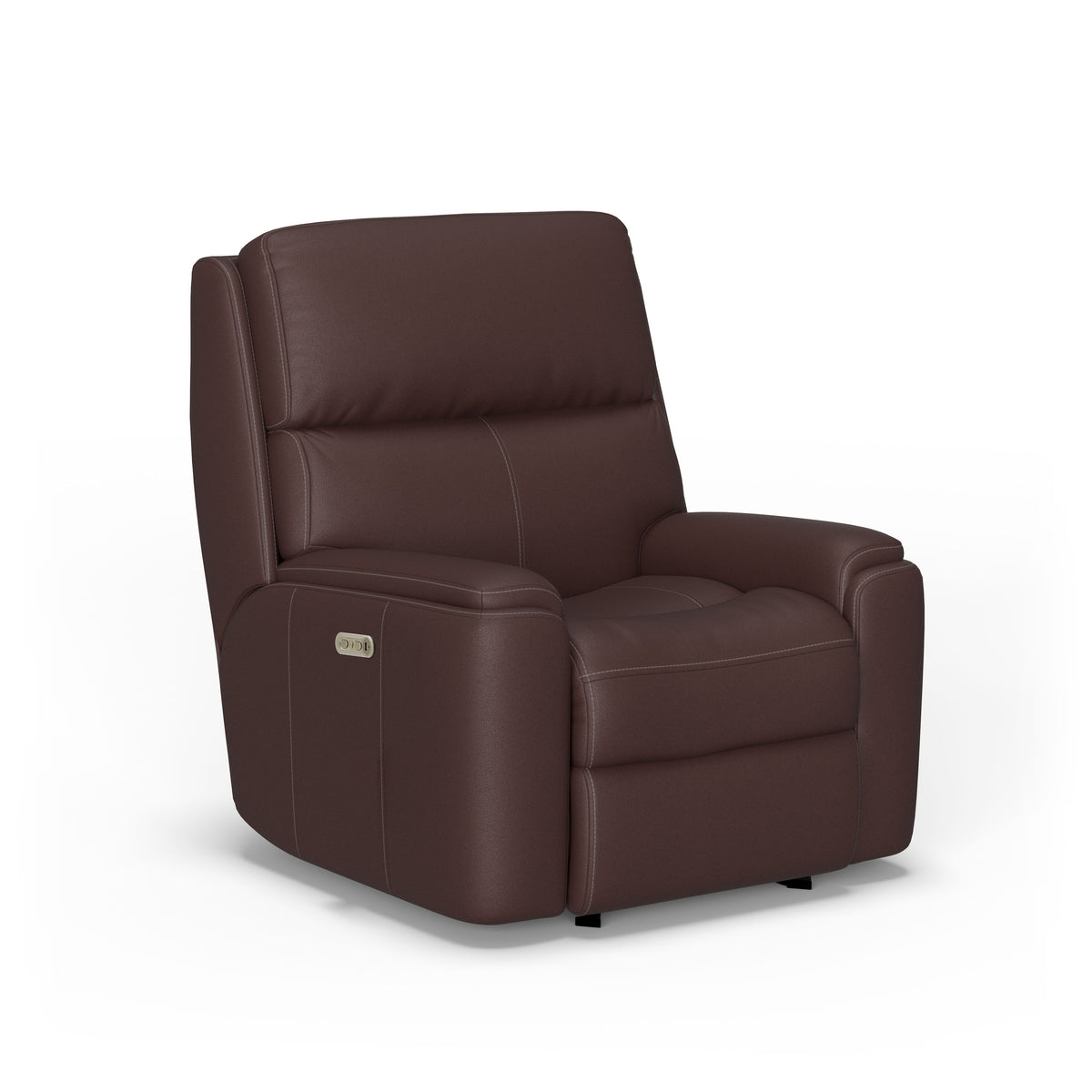 Rio Transitional Leather Power Rocking Recliner, Power Headrest | Flexsteel