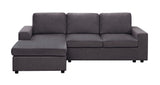 Newlyn Sofa with Reversible Chaise in Dark Gray Linen - Home Elegance USA