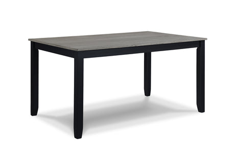 7-Pc Dinette Set Light Black Gray Rectangular Table Grey Upholstered Chairs Transitional Dining Room Wooden Dining Set Furniture - sold by Home Elegance USA