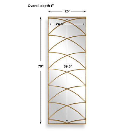 Crossed Up Full Length Mirror - Gold by Uttermost - View 7